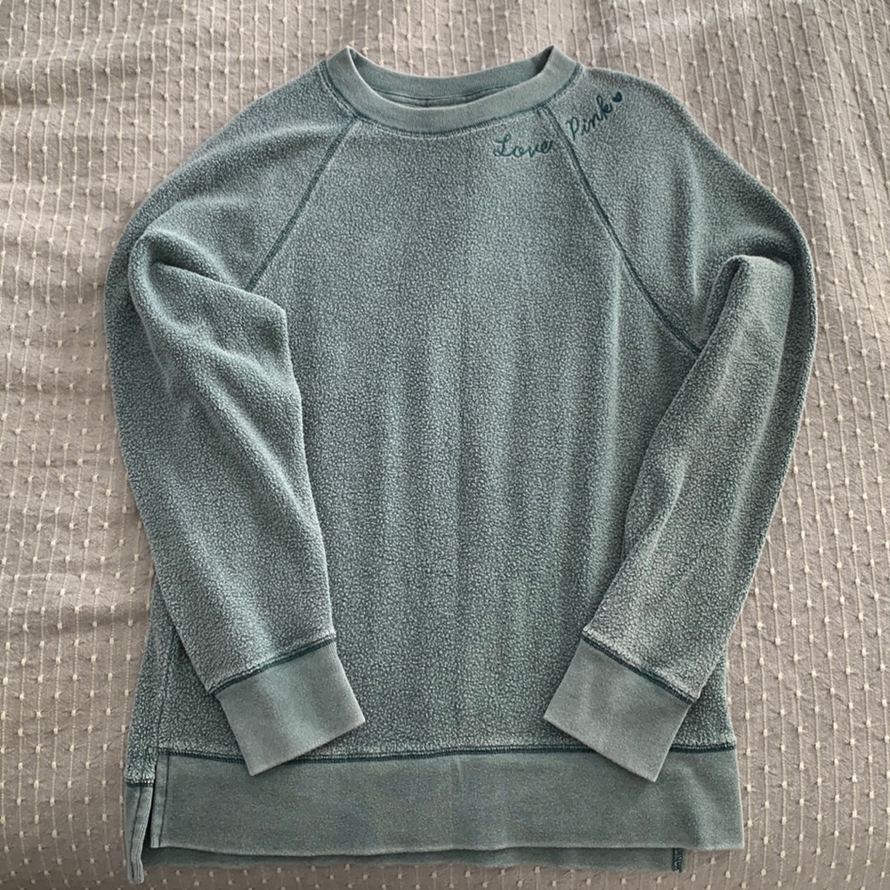 Pink Long Sleeve Sherpa Crewneck